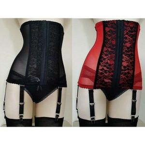 6 Garter high waist Girdle/Corset - front closure fits 28" to 40" waist LAST ONE